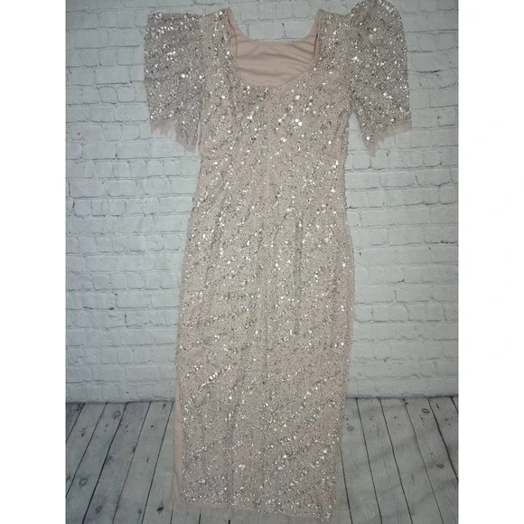 Adrianna Papell Women's Short-Sleeve All Over Sequin Gown, Size 6 - Picture 7 of 7
